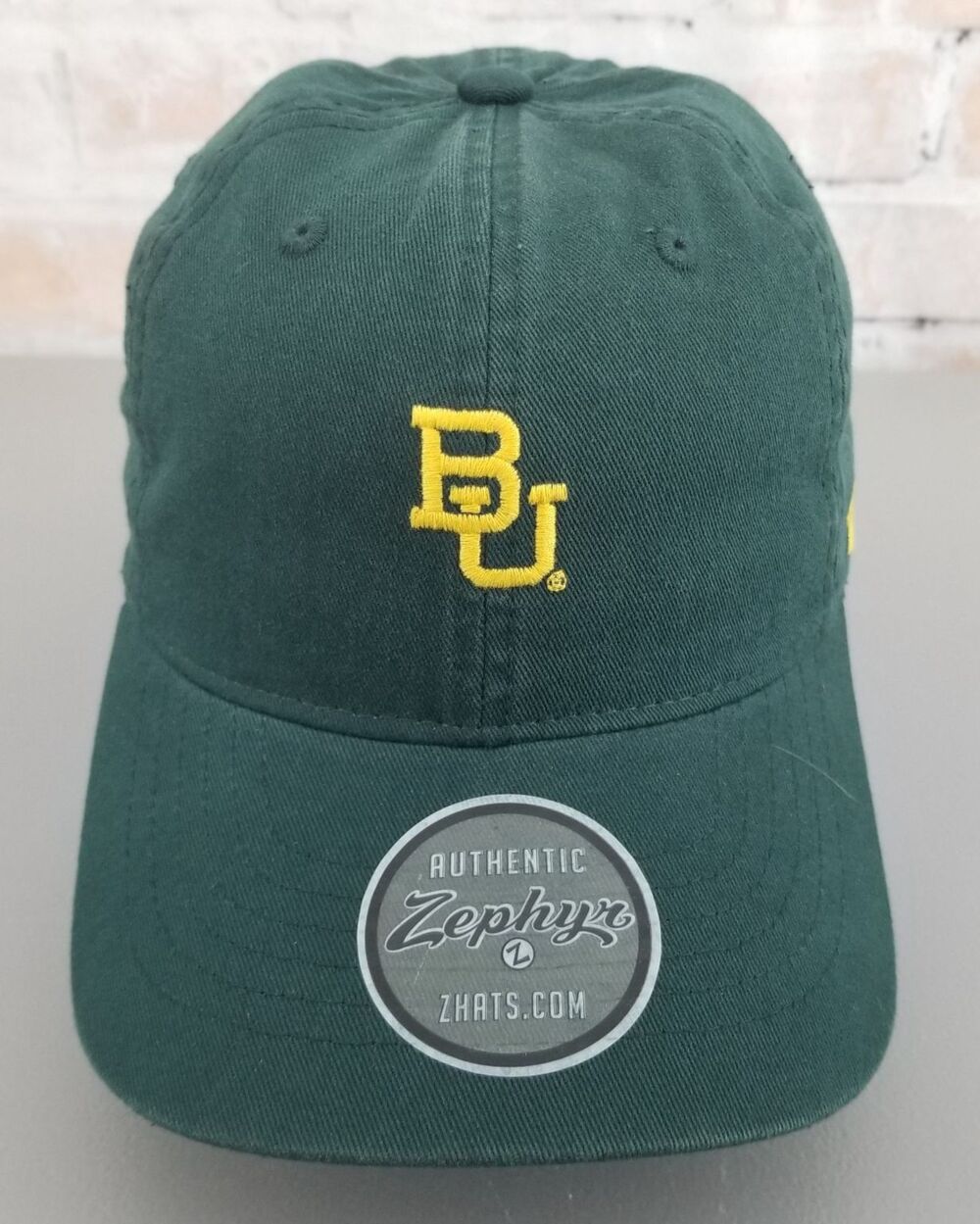 NWT Zephyr Baylor University Bears Green Strapback Hat/Cap Small Logo Canvas